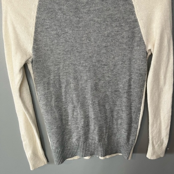 GAP Angora Rabbit Hair Wool Blend Oatmeal Heather Grey Colorblock Cardigan - Picture 6 of 11